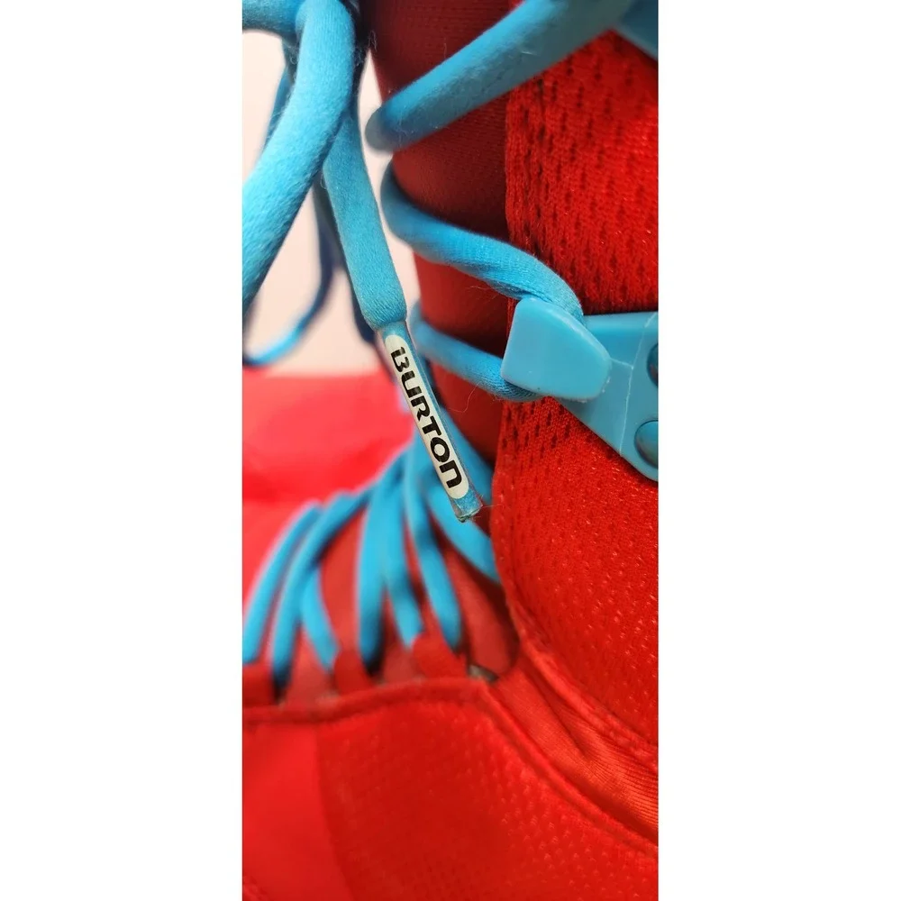Burton Rampant Snowboard Boots Mens Red Blue Lace Up Freestyle Park Riding